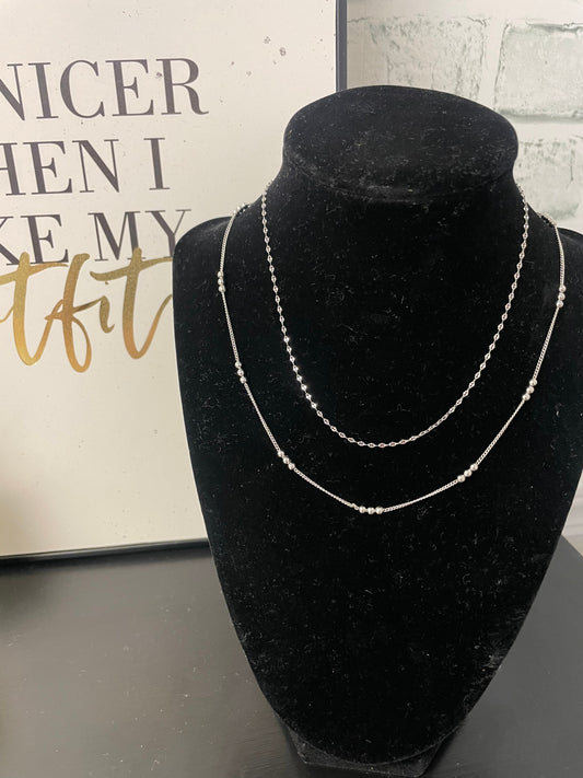 Two For You Silver Necklace - Ella Chic Boutique