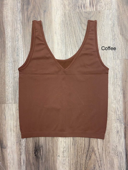 Oh So Soft Stretchy Reversible Cropped Tank Top Yelete NikiBiki  - Ella Chic Boutique brown 