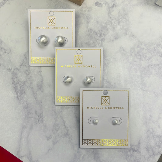 Step It Up Brushed Silver Earrings - Ella Chic Boutique