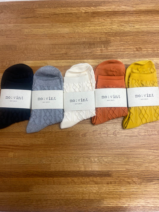 Cable Knit Crew Socks - Ella Chic Boutique
