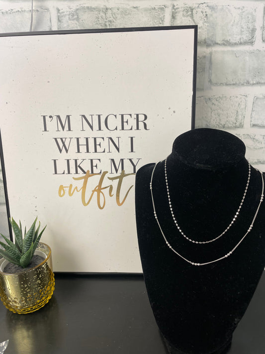 Two For You Silver Necklace - Ella Chic Boutique