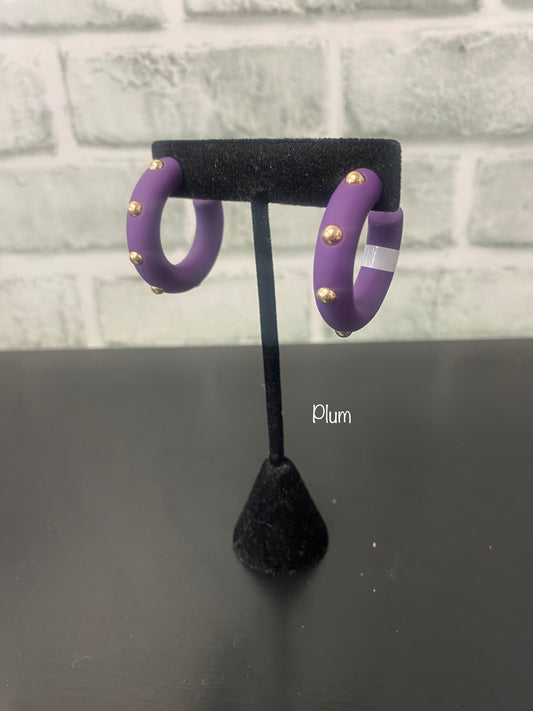 Candace Studded Hoops - Ella Chic Boutique