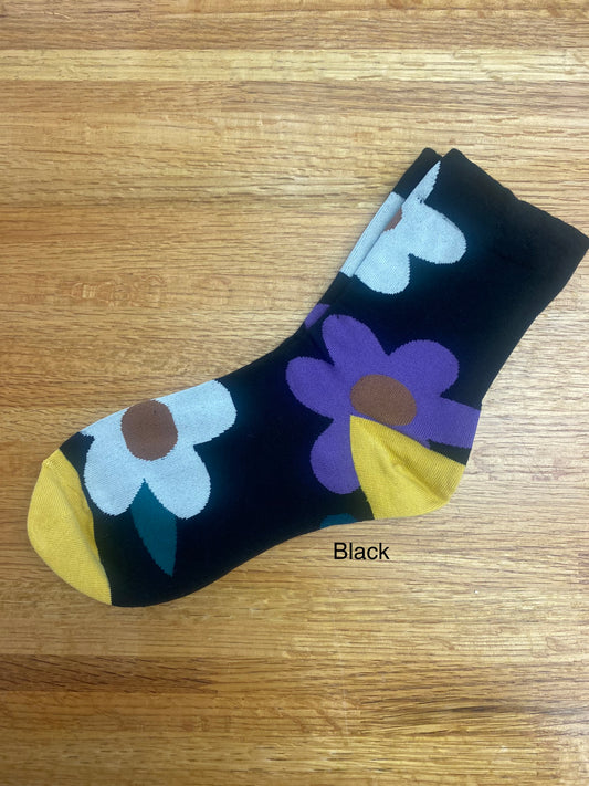 Flower Power Crew Socks - Ella Chic Boutique