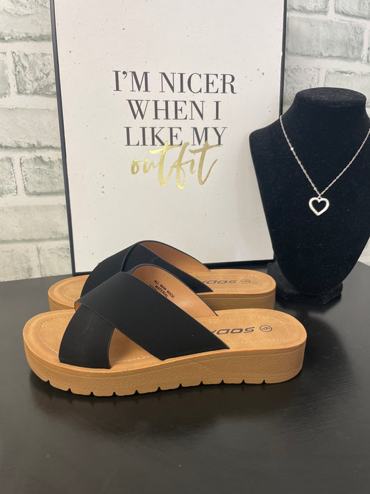 Sweet Summer Sandal in Black - Ella Chic Boutique