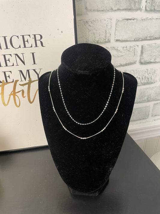 Two For You Silver Necklace - Ella Chic Boutique