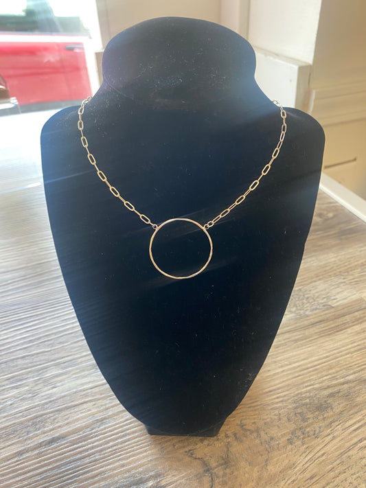 Silver Open Circle Necklace - Ella Chic Boutique