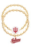 Indiana Hoosiers Beaded Bracelet Set of 2