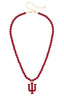 Indiana Hoosiers Beaded Logo Pendant Necklace