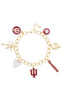 Indiana Hoosiers Charm Bracelet in Gold