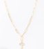 Iris Gold Marble Cross Necklace