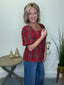 Isabel Red Holiday Plaid Top 110 Tops - Ella Chic Boutique