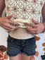 It’s A Feature Tween Girls Crochet Knit Top 240 Kids Clothing- Ella Chic Boutiqueheart and arrow
