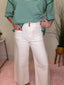 Judy Blue High Waist Crop Front Patch Pocket White Jeans