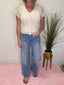 Judy Blue Midrise Claudia Ankle Wide Jeans