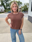 Just a Little Detail Knit Sweater Top in Chocolate 110 Tops- Ella Chic BoutiqueThe Workshop Studio