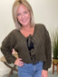 Knotted Long Sleeve Cardigan in Thyme Leaf 130 Sweaters - Ella Chic Boutique