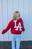 LA City Cozy Sweatshirt in Burgundy 110 Tops - Ella Chic Boutique