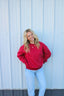 LA City Cozy Sweatshirt in Burgundy 110 Tops - Ella Chic Boutique