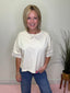 Lace Hem Cropped Top in Creamy Yellow