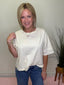 Lace Hem Cropped Top in Creamy Yellow