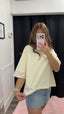 Lace Hem Cropped Top in Creamy Yellow 110 Tops- Ella Chic BoutiqueVine & Love