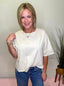 Lace Hem Short Sleeve Top in Creamy Yellow 110 Tops- Ella Chic BoutiqueVine & Love