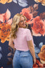 Lace Knit Pearl - Button Cardigan in Blush Pink 110 Tops - Ella Chic BoutiqueCamellia