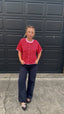 Lauren Pink and Red Striped Sweater