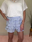 Layered Ruffle Eyelet Mini Skort in Light Blue