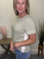Learning it All Sage Short Sleeve Top 110 Tops - Ella Chic Boutique