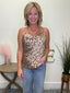Leopard Print Satin Cami Tank Top 120 Tees & Tanks - Ella Chic Boutique