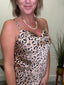 Leopard Print Satin Cami Tank Top 120 Tees & Tanks - Ella Chic Boutique
