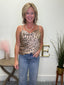 Leopard Print Satin Cami Tank Top 120 Tees & Tanks - Ella Chic Boutique