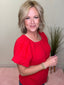 Liberty Textured Gauze Top in Grenadine Red 110 Tops - Ella Chic BoutiqueMikarose
