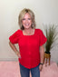 Liberty Textured Gauze Top in Grenadine Red 110 Tops - Ella Chic BoutiqueMikarose