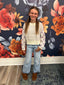 Lilac Flowers and Stripes Girls Sweater Top