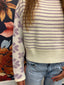 Lilac Flowers and Stripes Girls Sweater Top