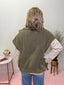 Looks Sharp Oversized Sherpa Sleeveless Vest Jacket in Olive 140 Jackets - Ella Chic Boutique