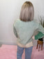 Loose Fit Color Block Round Neck Sweater in Green 130 Sweaters- Ella Chic BoutiqueLa Miel
