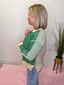 Loose Fit Color Block Round Neck Sweater in Green 130 Sweaters- Ella Chic BoutiqueLa Miel