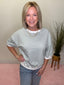 Loose Fit Striped Short Sleeve Top in Seafoam