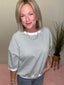 Loose Fit Striped Short Sleeve Top in Seafoam