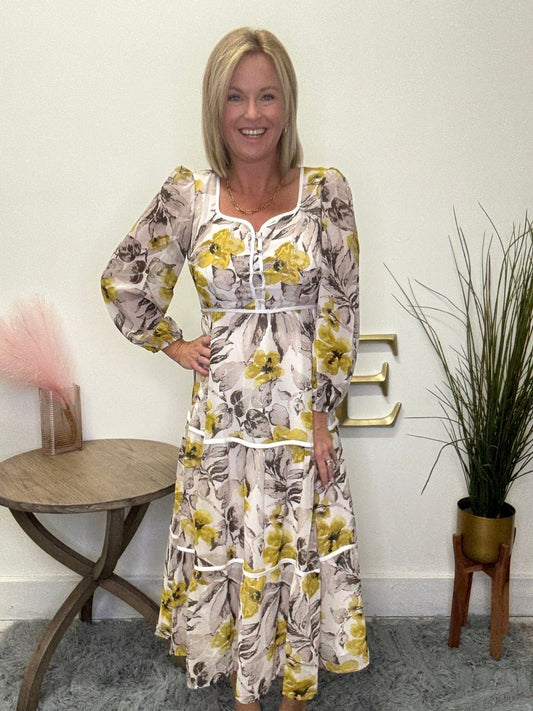Love of Yellow Floral Print Ida Dress - FINAL SALE