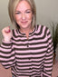 Love This for You Striped Cardigan in Pink and Brown 130 Sweaters- Ella Chic BoutiqueLE LIS