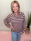 Love This for You Striped Cardigan in Pink and Brown