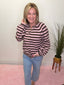 Love This for You Striped Cardigan in Pink and Brown 130 Sweaters- Ella Chic BoutiqueLE LIS