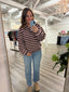 Love This for You Striped Cardigan in Pink and Brown 130 Sweaters- Ella Chic BoutiqueLE LIS