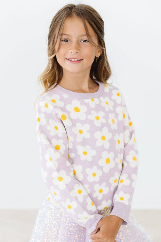Love You Bunches Lavender Floral Sweater