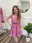 Lovely Pink Ruffles Clancy Dress - Girls Kids Clothing - Ella Chic Boutique Little Love Birds purple floral spring summer tween