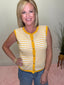 Lovely Yellow Striped Knit Tank Top